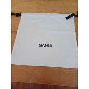 Ganni white cotton dust bag drawstring closure shoes handbag protection